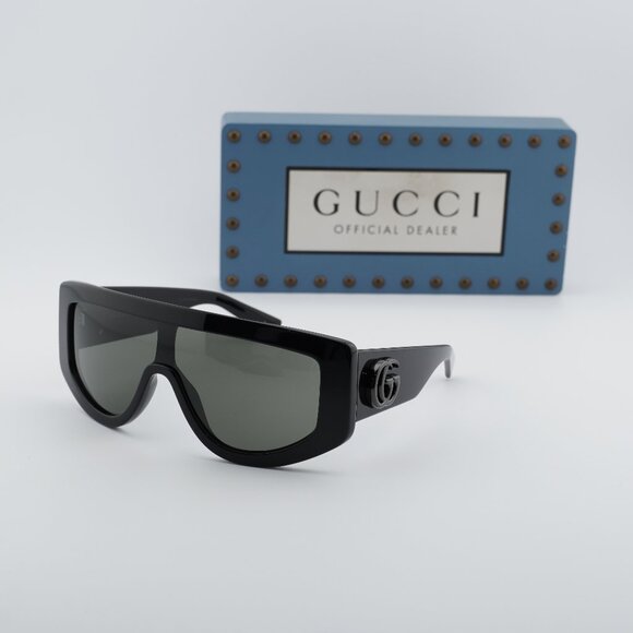 Gucci GG1950S 001 Shield Sunglasses - Shiny Black/Grey main image 8